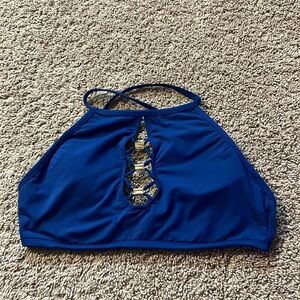 Bleu by Rod Beattie navy blue size large padded, underwire support bikini top